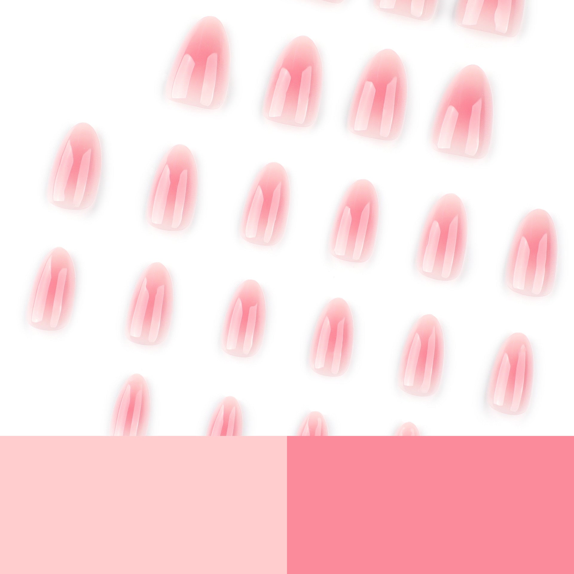 [Premium] Most natural Nails-3859-Medium Length Almond nails- Free 24 pc Sticker Sheet  included