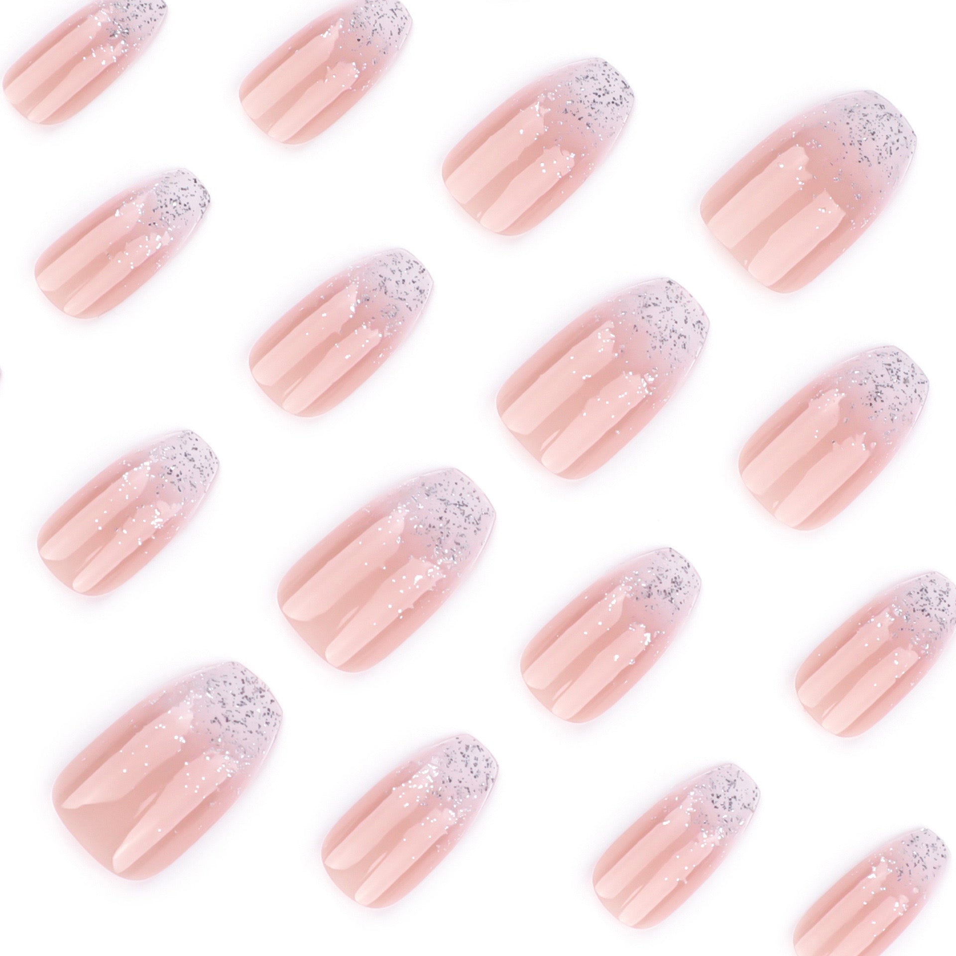 Nails-3736-Medium Length Almond nails- Free 24 pc Sticker Sheet  included