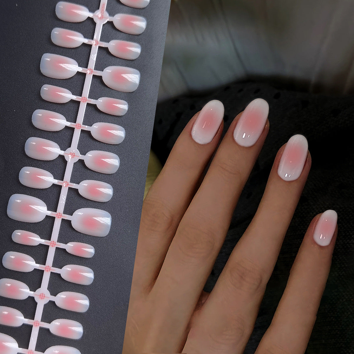 Nude Shaded Nails -751-Free 24 pc Sticker Sheet  included