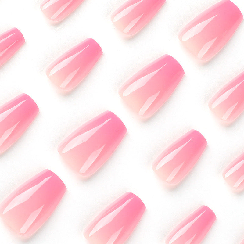 Shaded Pink Nails -2457- Free 24 pc Sticker Sheet  included