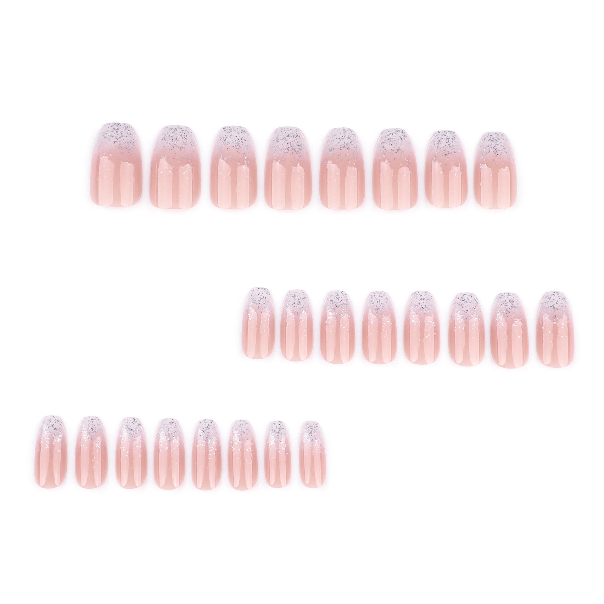 Nails-3736-Medium Length Almond nails- Free 24 pc Sticker Sheet  included