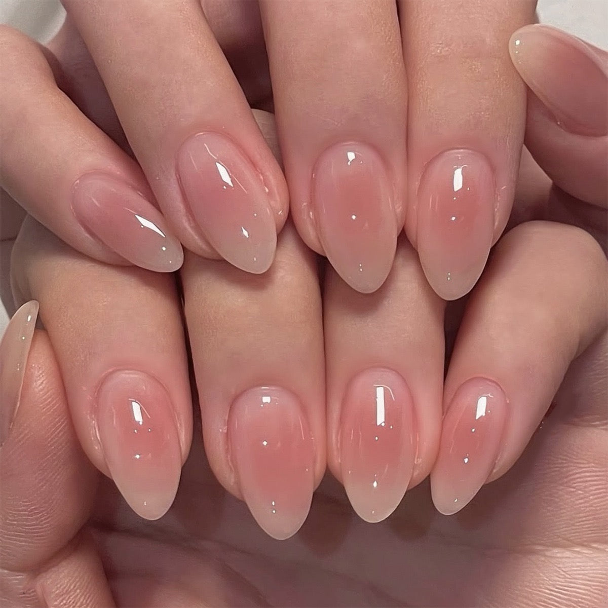 [Premium] Most natural Nails-3859-Medium Length Almond nails- Free 24 pc Sticker Sheet  included