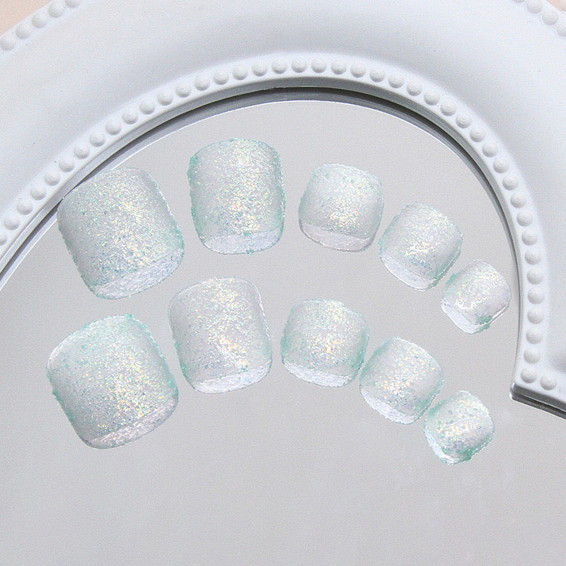 Shimmer Toe Nails -151-Free 24 pc Sticker Sheet included