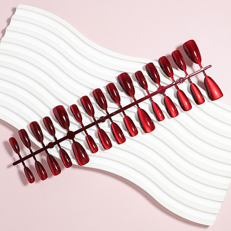 Cat eye handmade Nails -07- Free 24 pc Sticker Sheet  included