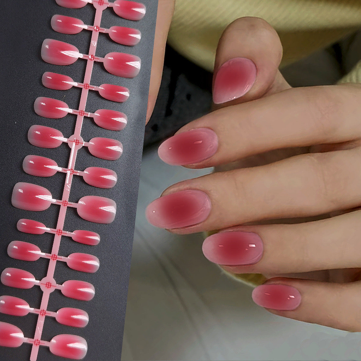 Pink Shaded Nails-760- Free 24 pc Sticker Sheet included