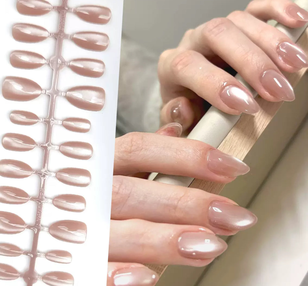 [PREMIUM] Handmade Cat-Eye Nails-759- Free 24 pc Sticker Sheet  included