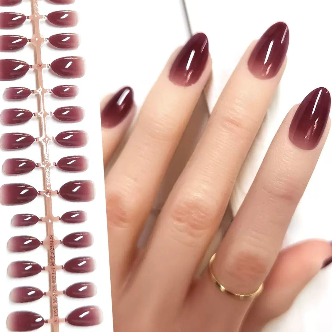 Plum Ombre Nails-880- Free 24 pc Sticker Sheet  included