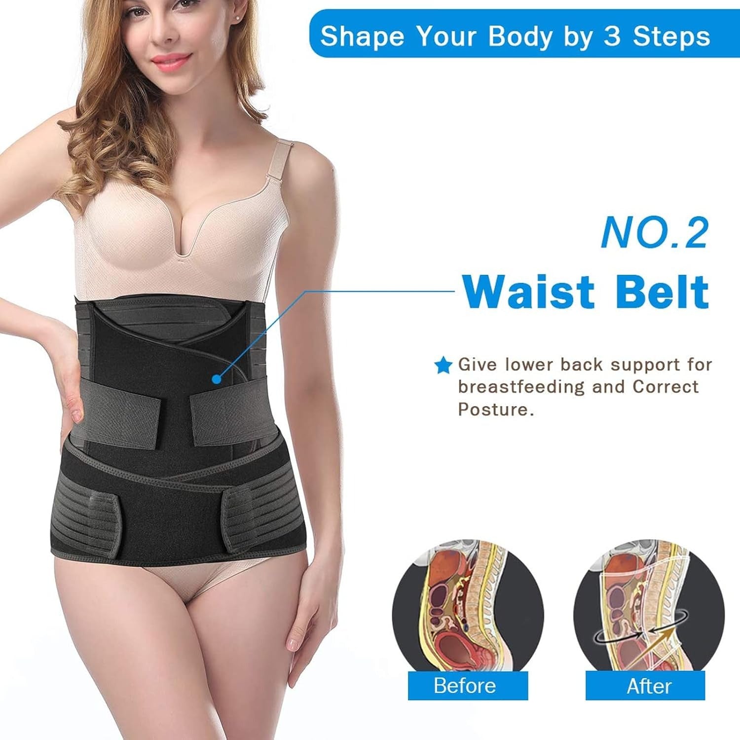 COZY ATTIRE  3 IN 1 POSTPARTUM BELLY SUPPORT RECOVERY BELLY/WAIST/PELVIS BELT