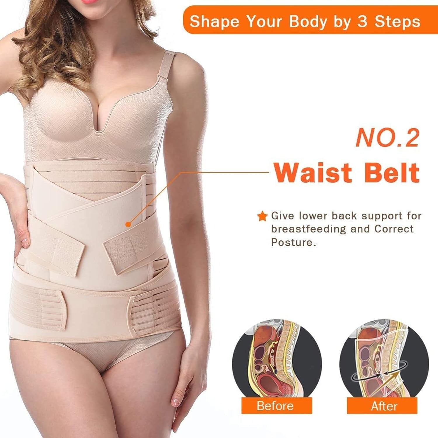 COZY ATTIRE  3 IN 1 POSTPARTUM BELLY SUPPORT RECOVERY BELLY/WAIST/PELVIS BELT