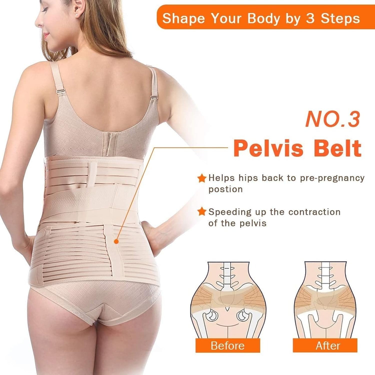 COZY ATTIRE  3 IN 1 POSTPARTUM BELLY SUPPORT RECOVERY BELLY/WAIST/PELVIS BELT